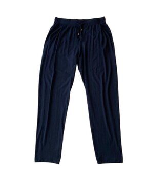 Hanro Knit Lounge Sleep Pants Drawstring Pockets Womens Small S Navy
